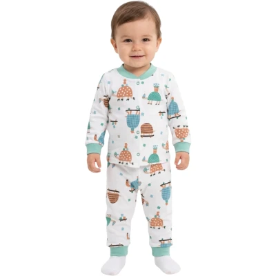 Yeşil Kaplumbağa Çıtçıtlı Pijama